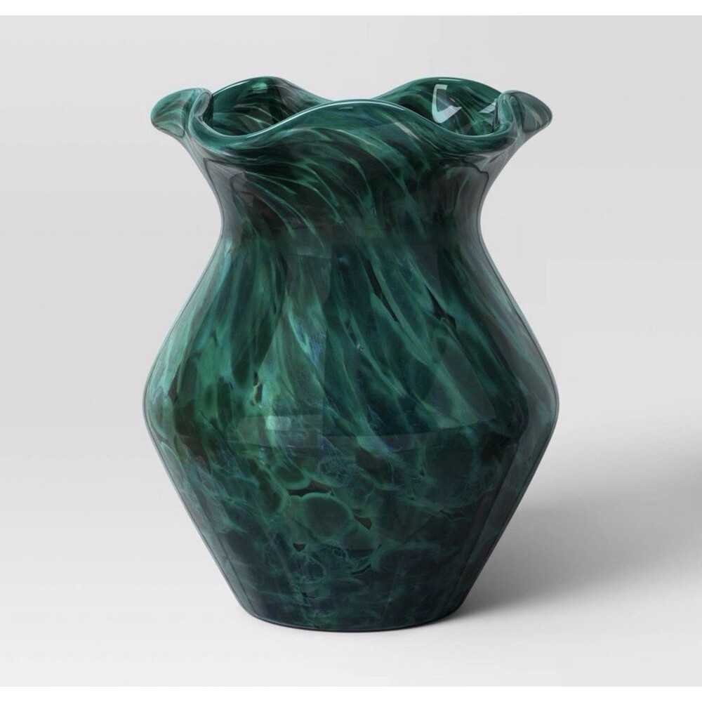Large Ruffle Glass Vase - Threshold NEW RARE - Picture 8 of 11